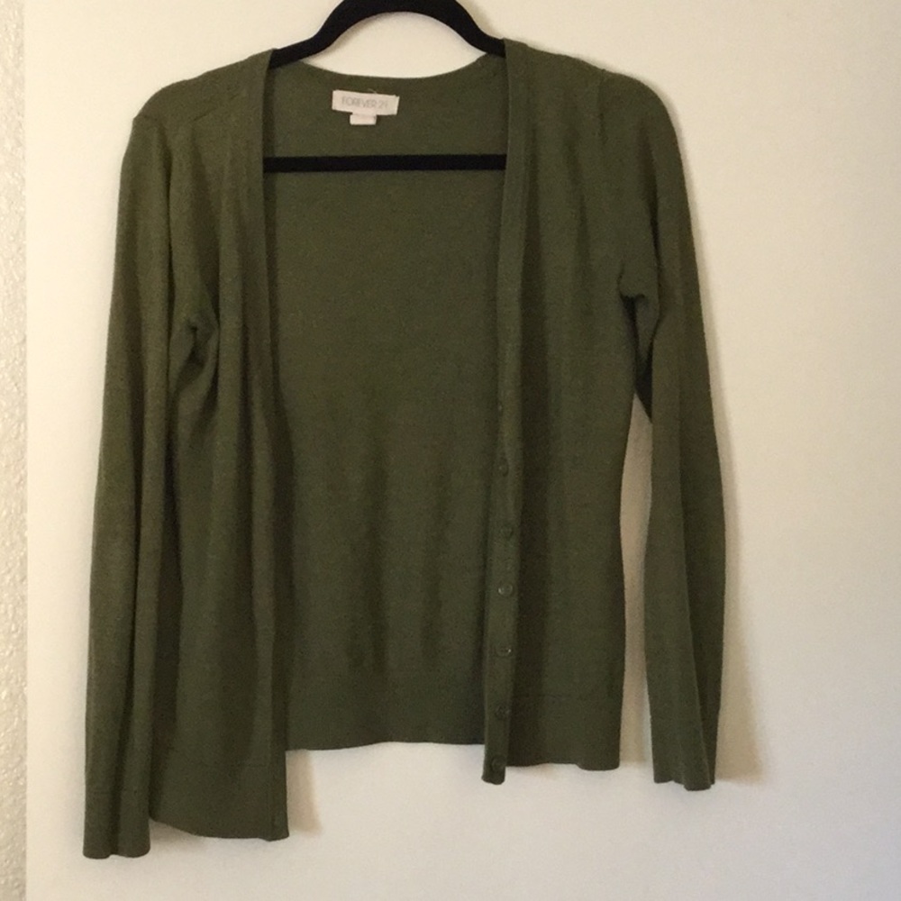 Green cardigan